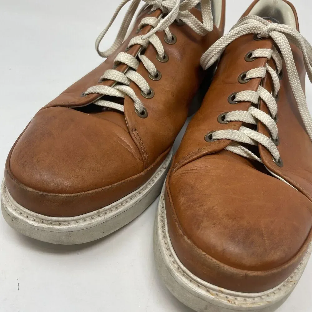 Samuel Hubbard Men’s Leather Sneakers, Brown‎ Lace-Up Shoes, US 9.5 EU 43.5